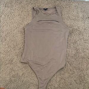 Express Taupe Sleeveless Bodysuit